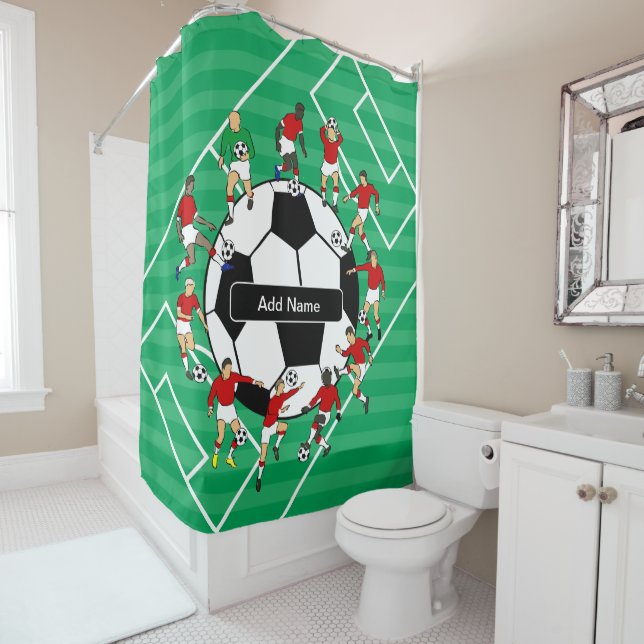 Personalised Soccer football Shower Curtain (In Situ)