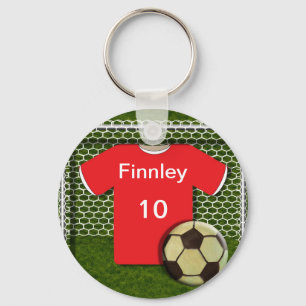 Personalised Soccer Football Themed Keychain