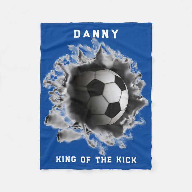 Personalised Soccer Gift Fleece Blanket (Front)