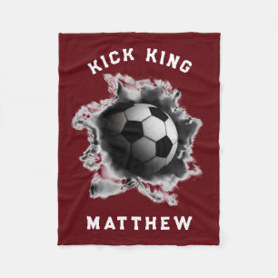 Personalised Soccer Gift Fleece Blanket