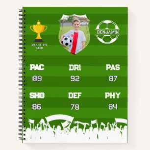 Personalised Soccer Gift For Kids, Custom Fut Card Notebook