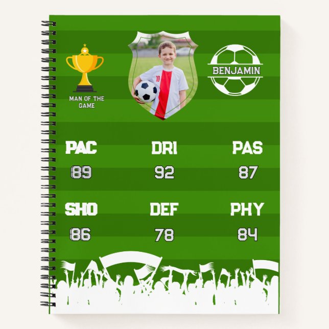 Personalised Soccer Gift For Kids, Custom Fut Card Notebook (Front)