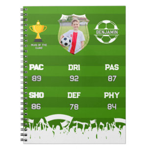 Personalised Soccer Gift For Kids, Custom Fut Card Notebook