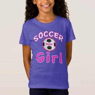 Personalised Soccer Girl Sweatshirt NAME on Ball T-Shirt