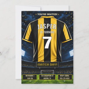 Personalised Soccer Jersey Birthday Invitation