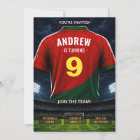 Personalised Soccer Jersey Birthday Invitation