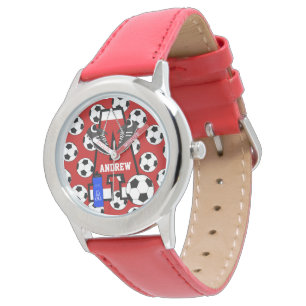 Personalised Soccer Monogram Letter A Watch