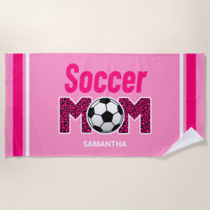 Personalised Soccer Mum Custom Name Beach Towel