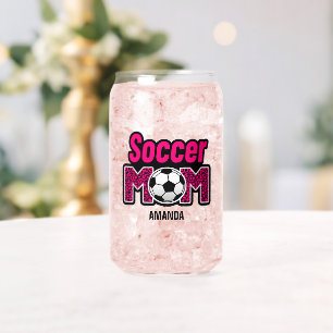 Personalised Soccer Mum Name Mother's Day Can Glass