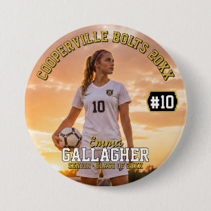 Personalised Soccer Photo Button