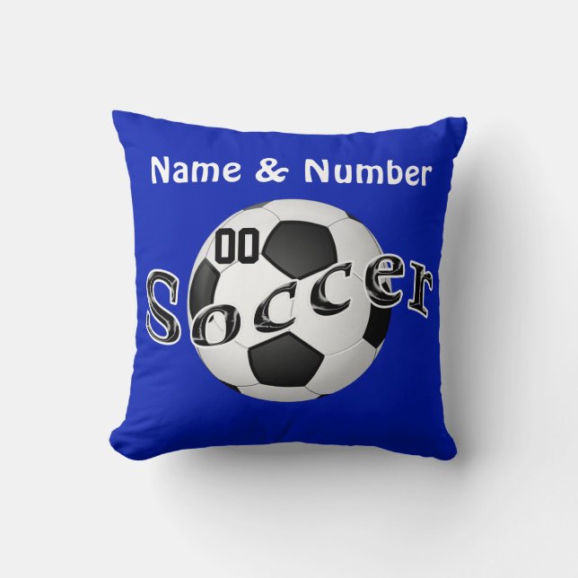 Personalised Soccer Pillows Your NAME and NUMBER (Front)