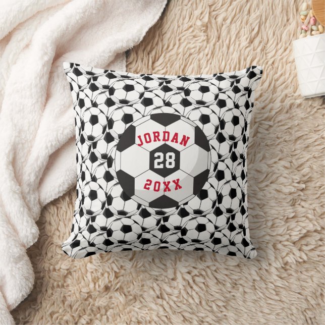 Personalised Soccer Player Name & Number Gift  Cushion (Blanket)