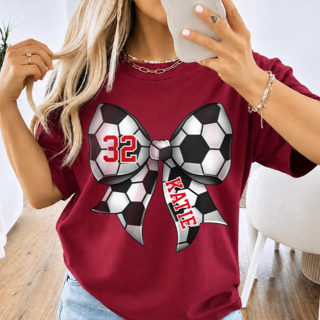 Personalised Soccer Season Bow T-Shirt (Creator Uploaded)