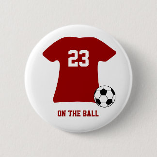 Personalised Soccer Shirt With Ball Badge Name Tag