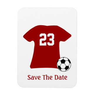 Personalised Soccer Shirt With Ball Flexi Magnet