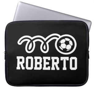 Personalised soccer sports Neoprene 15 inch Laptop Sleeve