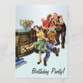 Personalised Sock Hop Birthday Party Retro Invitation