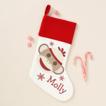 Personalised Sock Monkey Christmas Stocking