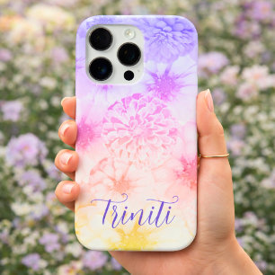 Personalised Soft Cotton Candy Floral iPhone 16 Pro Case