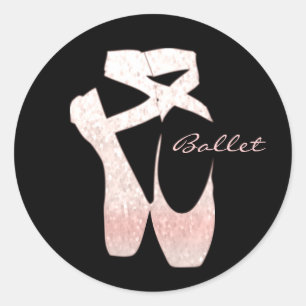 Personalised Soft Gradient Pink Ballet Shoes Classic Round Sticker