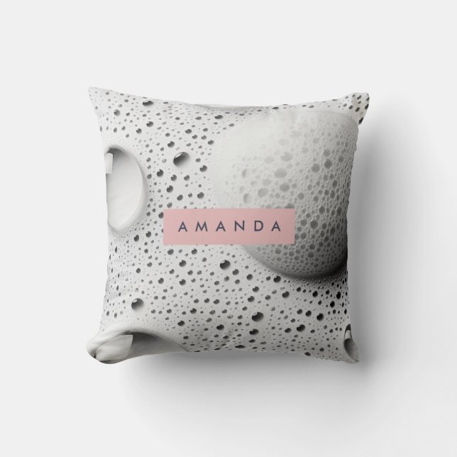 Personalised Soft Grey Bubble Texture Design Cushion (Front)