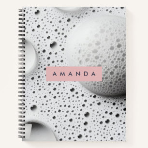 Personalised Soft Grey Bubble Texture Design Notebook