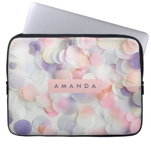 Personalised Soft Pastel Confetti Design Laptop Sleeve