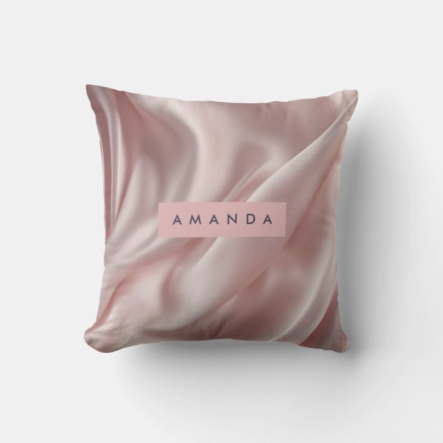 Personalised Soft Pastel Satin Elegance Cushion (Front)
