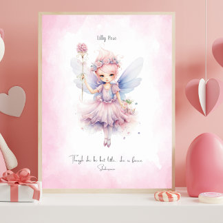 Personalised Soft Pink Fairy Nursery Wall Art