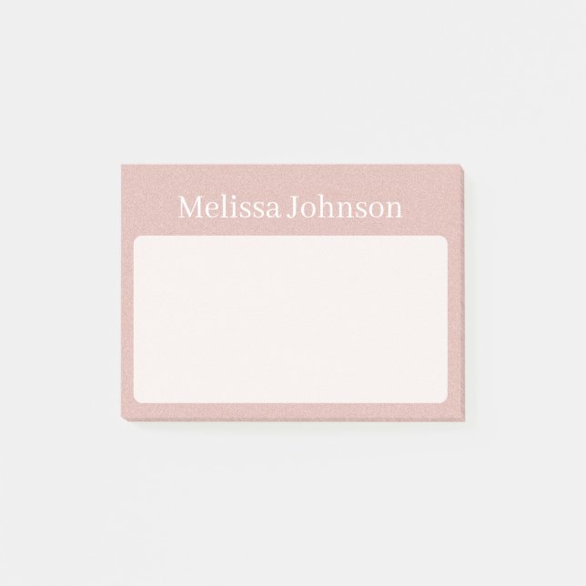 Personalised Soft Pink Sand Post-it Notes (Front)