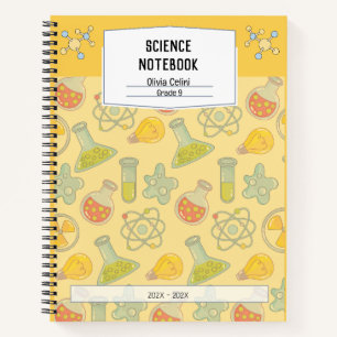 Personalised Soft Yellow Playful Science Notebook 