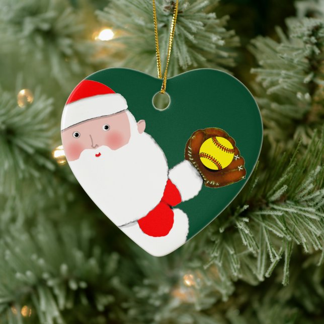 Personalised Softball Christmas Collectable Ceramic Tree Decoration (Tree)