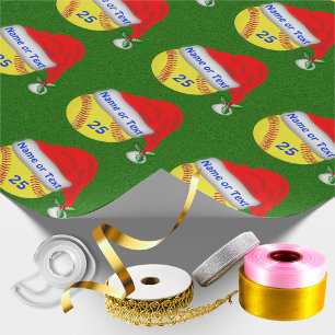 Personalised Softball Christmas Wrapping Paper
