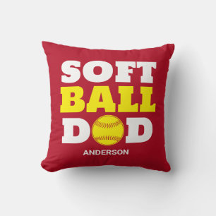 Personalised Softball Dad Father's Day Cushion