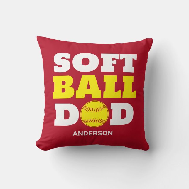 Personalised Softball Dad Father's Day Cushion (Front)