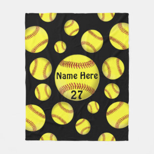 Personalised Softball Fleece Blanket in Your COLOR