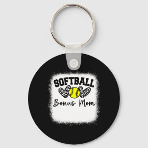 Personalised Softball Heart Cute Bonus Mum Women Key Ring