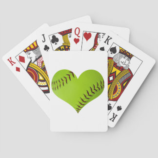 Personalised softball heart playing cards
