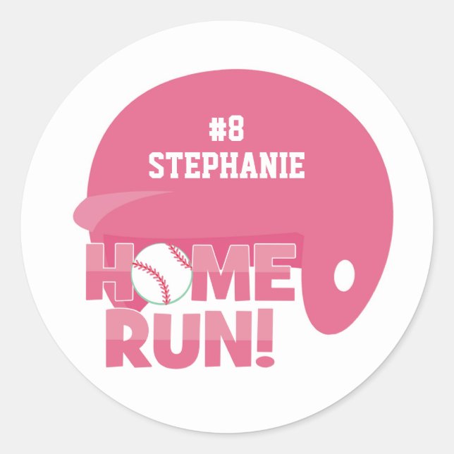 Personalised softball home run helmet sticker (Front)