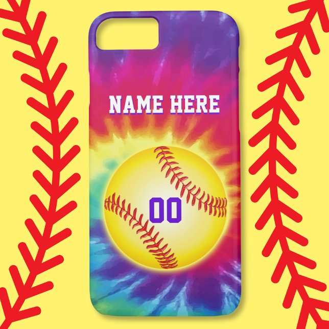 Personalised Softball iPhone Cases with Your TEXT (Softball iPhone Case. Softball Phone Cases with your Name and Jersey Number. Softball iPhone Cases.)