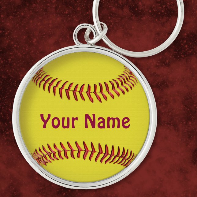 Personalised Softball Keychains with YOUR NAME (Personalized Softball Keychains. Softball Christmas Gift Ideas. Senior night softball ideas for girl)