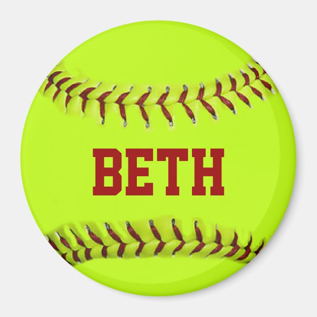Personalised Softball Magnet (Front)