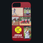 Personalised Softball Photo Collage Name Team Case-Mate iPhone Case<br><div class="desc">This personalised Softball iPhone case features your 5 photos, player&#39;s name, number and team name. Personalise with action shots, a team photo, tournament photos, etc. Easily change the background colour to match your team&#39;s colours - just click customise and then the small eye dropper. The perfect photo collage to show...</div>