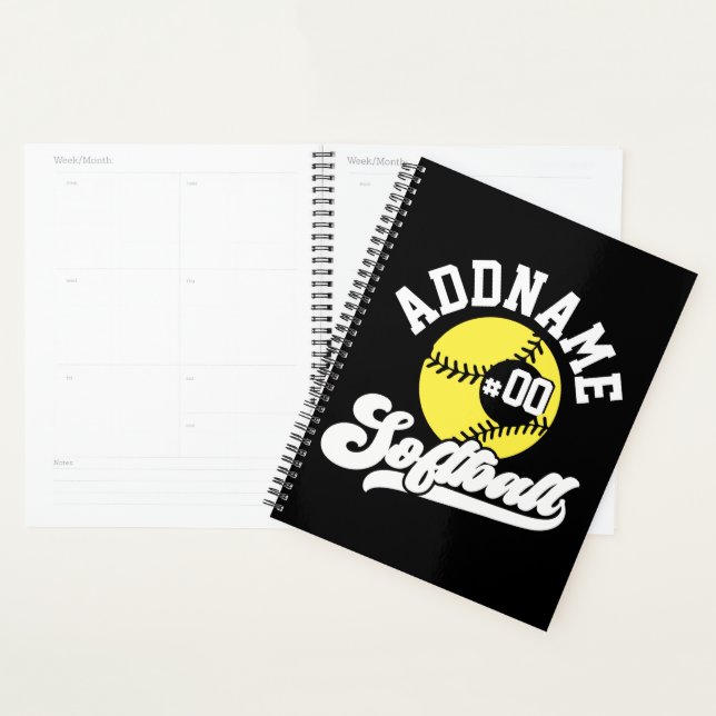 Personalised Softball Player ADD NAME Retro Team Planner (Display)