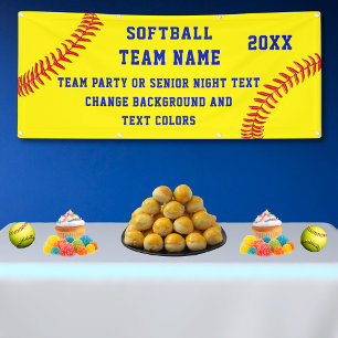 Personalised Softball Team Banners with Your TEXT