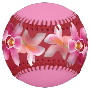 Personalised Softball with flowers by HAMbyWG