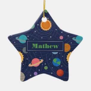 Personalised Solar System Space Ceramic Tree Decoration