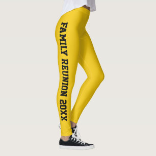 Personalised Solar Yellow Athletic Family Reunion Leggings