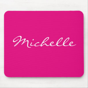 Personalised solid colour neon pink mouse pad