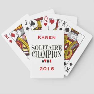 Personalised Solitaire Champion Playing Cards